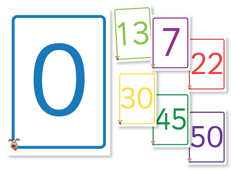 Colourful Number Cards 0-50